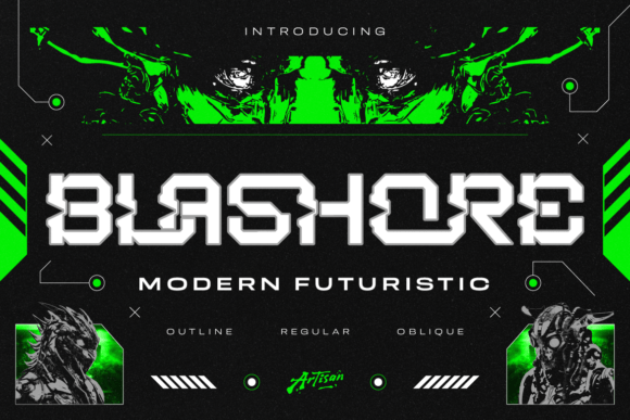 Blashore: A Modern Futuristic Display Font for Bold Designs