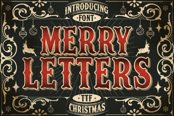 Merry Letters: A Festive Vintage Font for Holiday Designs