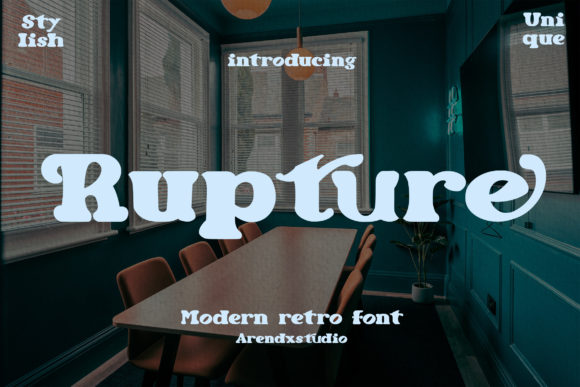 Rupture: A Modern Retro Display Typeface for Bold Designs